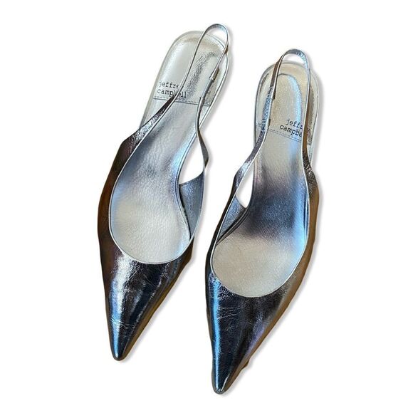 Jeffrey Campbell Persona Slingbacks Heels in Silver shoes Revolve 9.5 - Picture 8 of 11